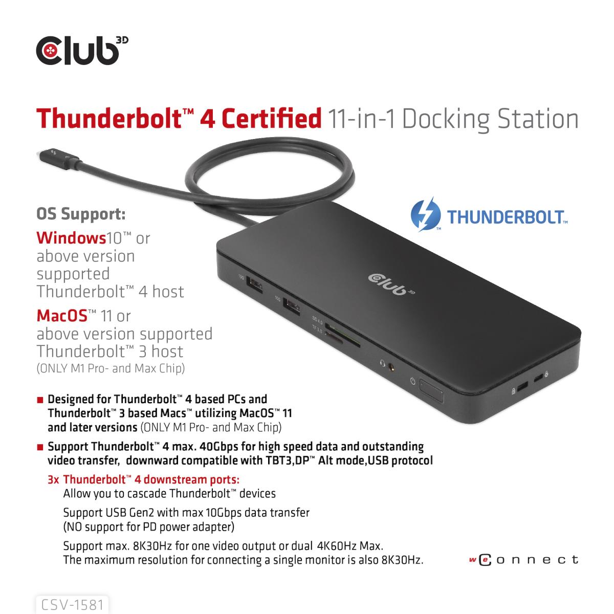 EU Product - Dockingstation Thunderbolt 4 11-in-1 zert. 40Gbps 8K30hz/4K60Hz thumbnail