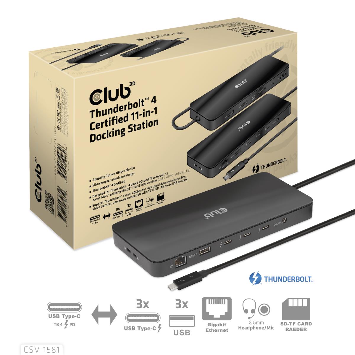 EU Product - Dockingstation Thunderbolt 4 11-in-1 zert. 40Gbps 8K30hz/4K60Hz thumbnail