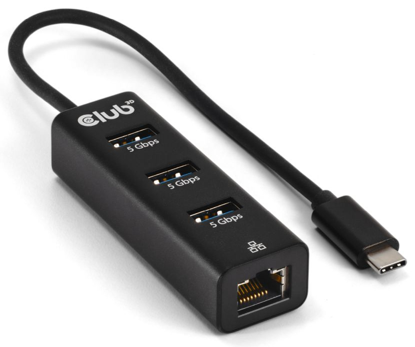 EU Product - Usb Typ-C 3.2 Gen1 auf 3 Port Typ-A Hub mit Gigabit thumbnail