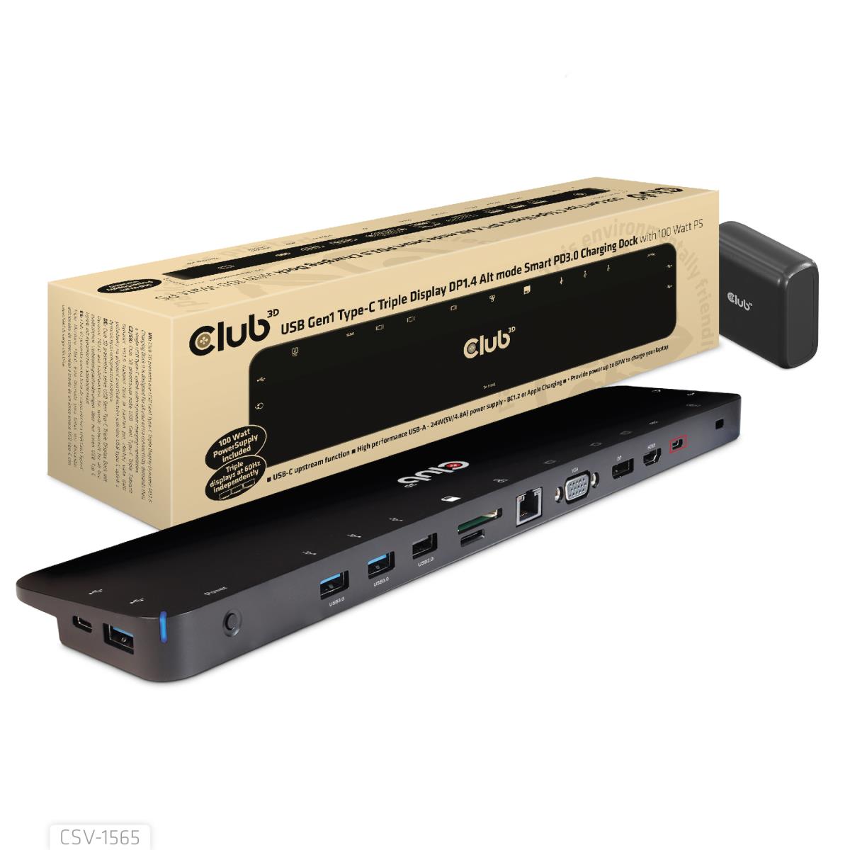 EU Product - Usb Gen1 Type-C Triple Display Dp1.4 Alt mode Smart PD3.0 Charging Dock with 100 thumbnail