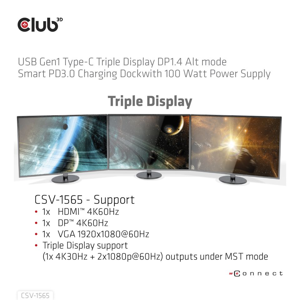 EU Product - Usb Gen1 Type-C Triple Display Dp1.4 Alt mode Smart PD3.0 Charging Dock with 100 thumbnail