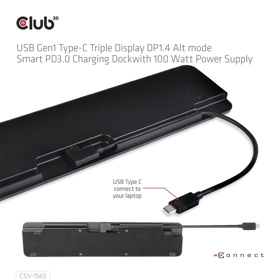EU Product - Usb Gen1 Type-C Triple Display Dp1.4 Alt mode Smart PD3.0 Charging Dock with 100 thumbnail