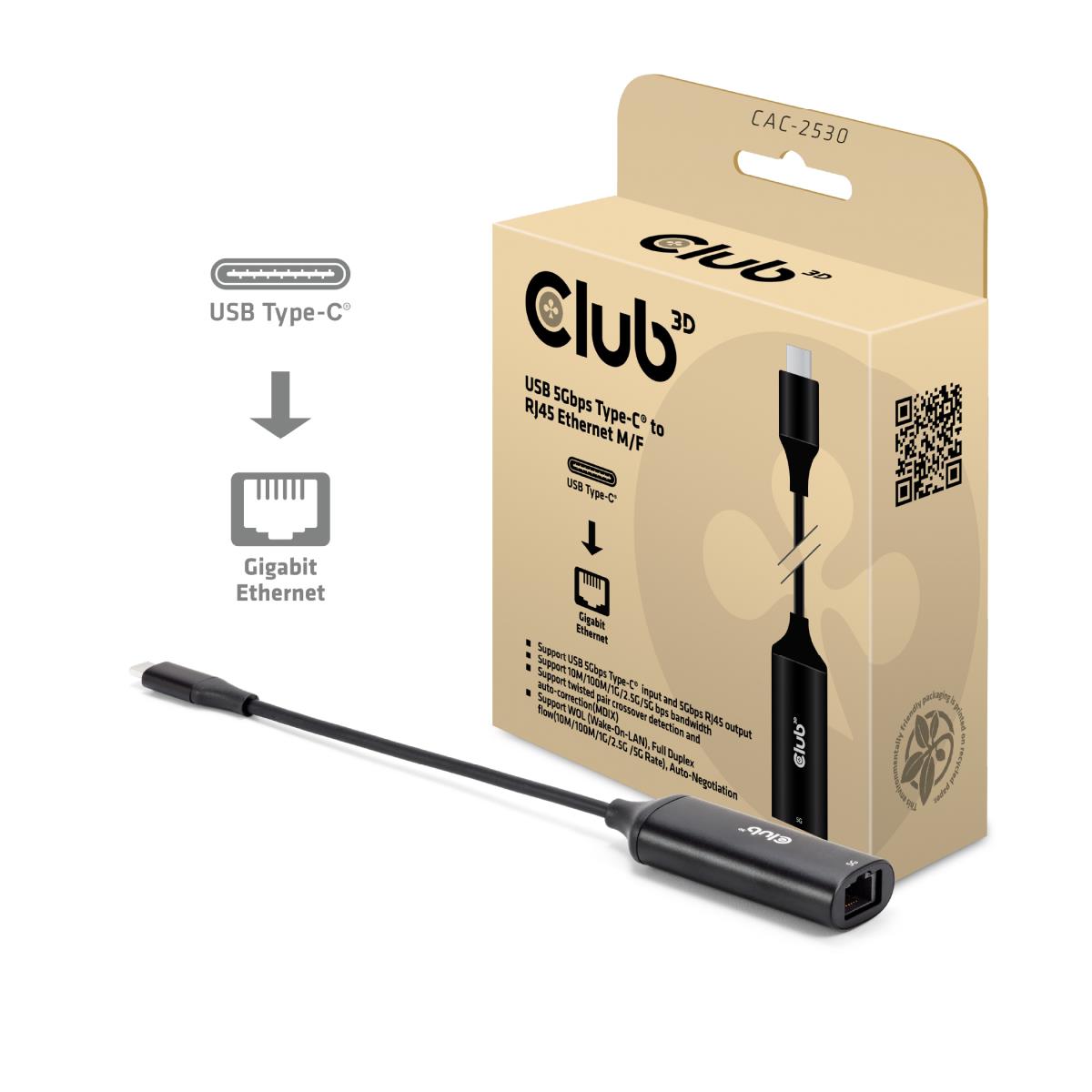 EU Product - Usb-C to Rj45 Ethernet Adapter 5Gbps - Adapter - Digital thumbnail