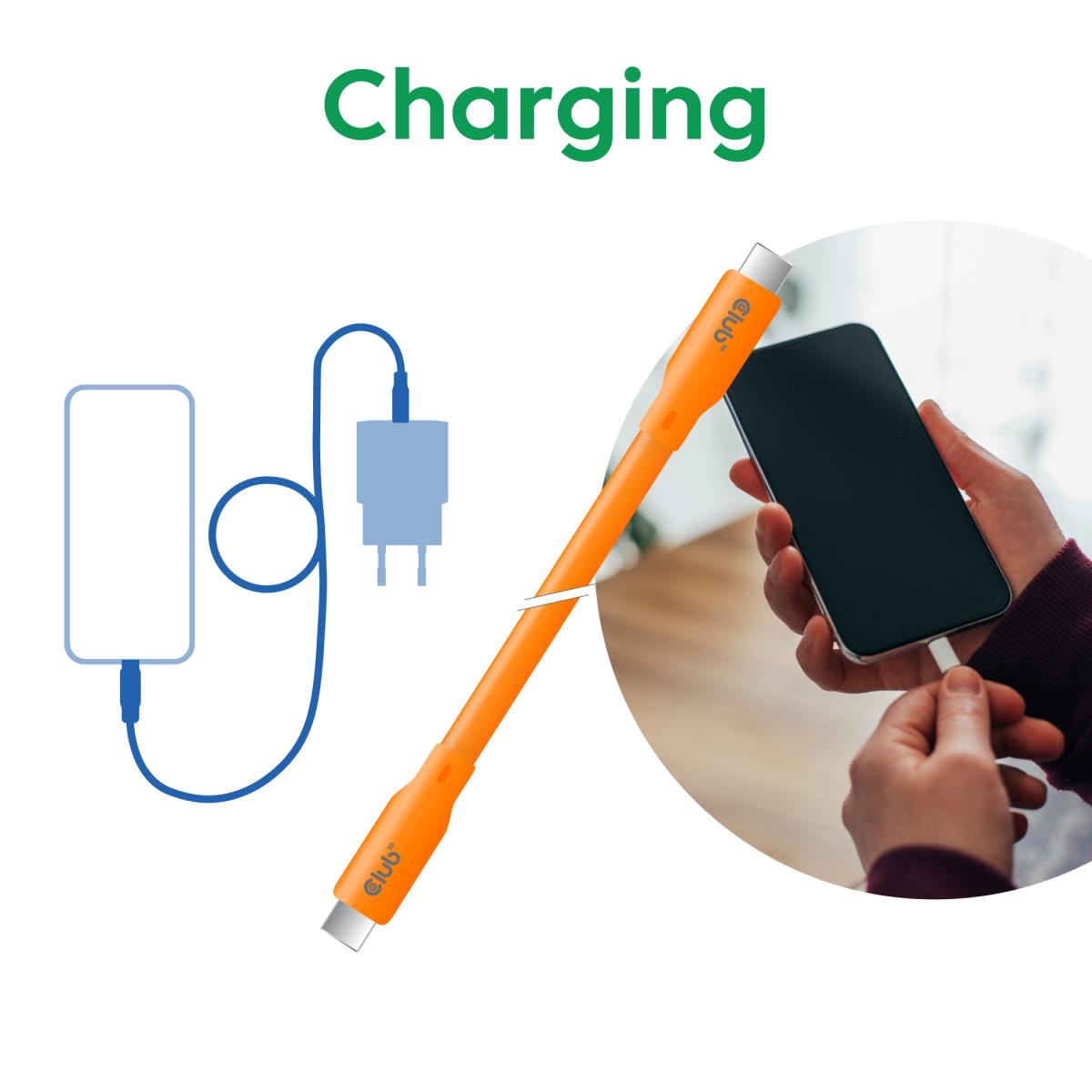 EU Product - Usb C Kabel orange - Cable - Digital thumbnail