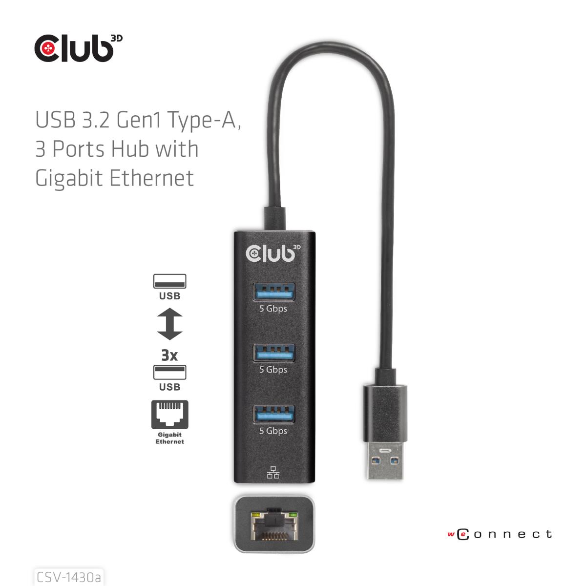EU Product - Usb 3.2 Gen1 Typ-A Hub mit Gigabit Ethernet thumbnail