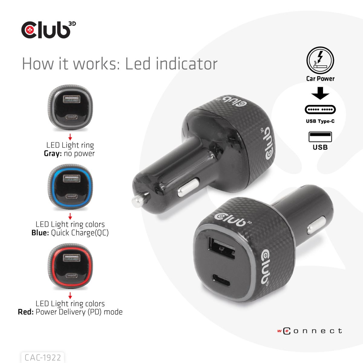 EU Product - USB KFZ-Ladegert 1xUSB C A 63W 12/24V retail - Cable - Digital thumbnail
