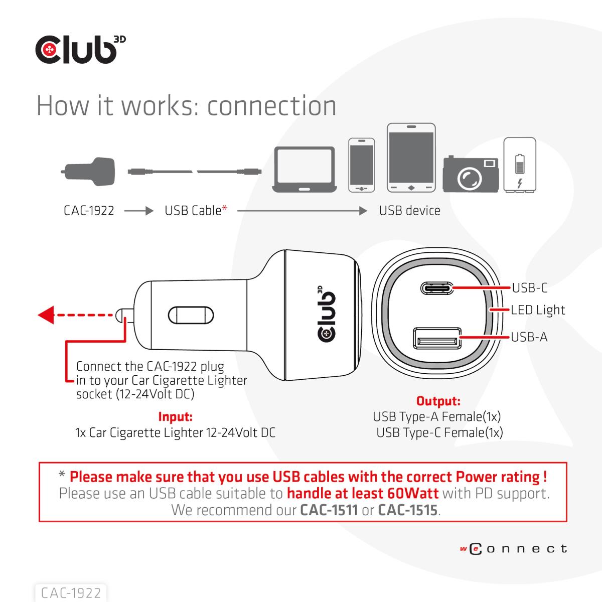 EU Product - USB KFZ-Ladegert 1xUSB C A 63W 12/24V retail - Cable - Digital thumbnail