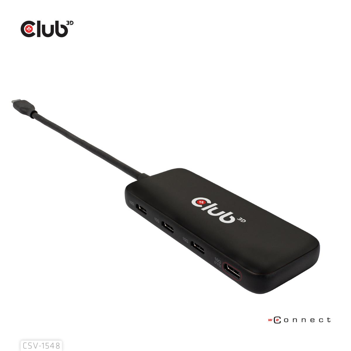 EU Product - Usb-Hub Typ C> 4x Usb 10Gbps+ 100W PD St/Bu retail - Hub - 10 Gbps thumbnail
