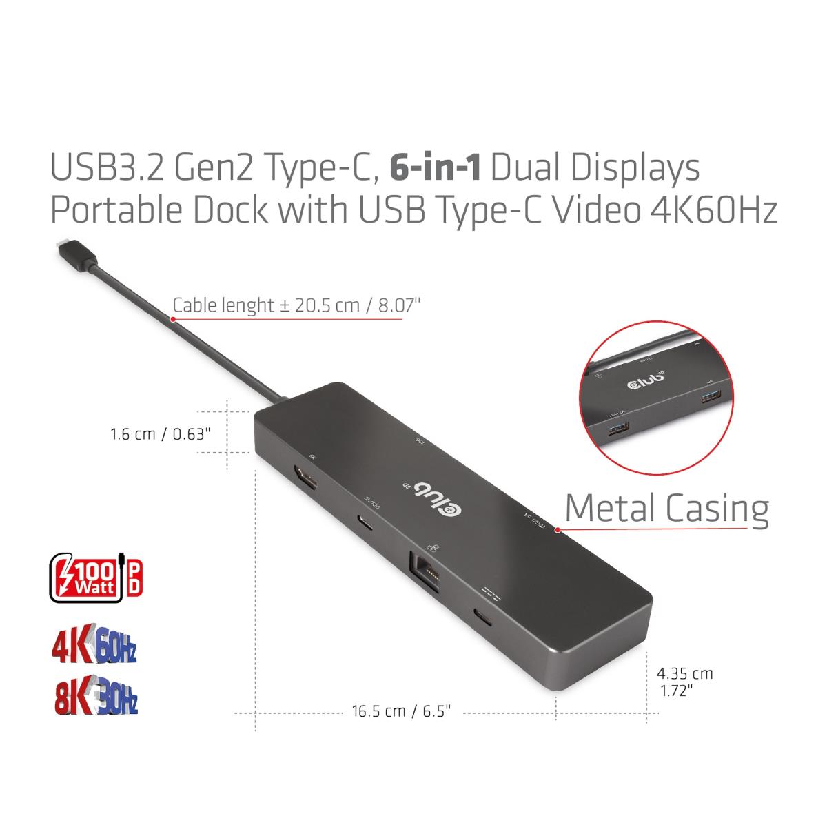 EU Product - Dockingstation - USB Typ C 6-in-1 MST Dual 4K60Hz - Digital - Digital/Display/Video thumbnail