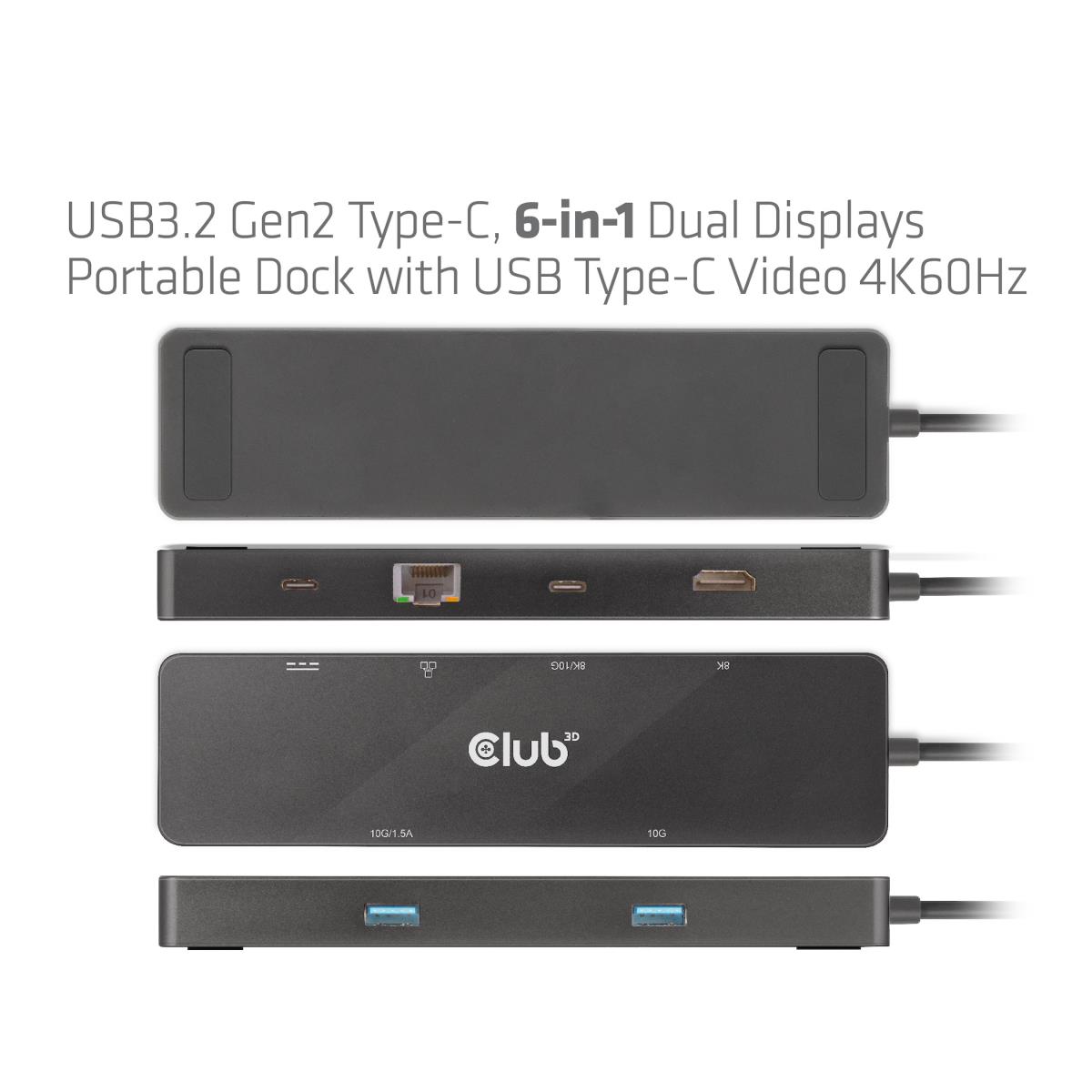 EU Product - Dockingstation - USB Typ C 6-in-1 MST Dual 4K60Hz - Digital - Digital/Display/Video thumbnail