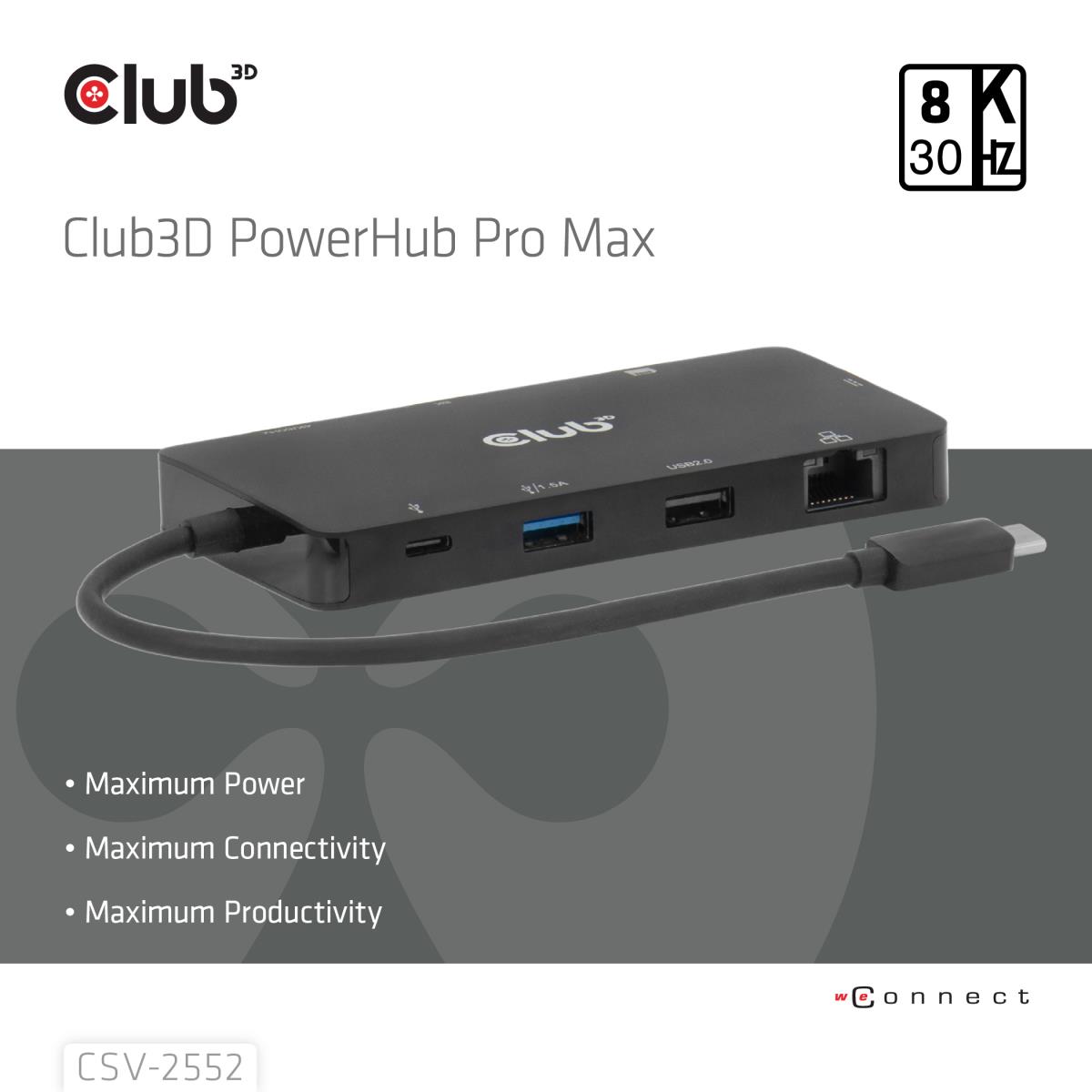 EU Product - Club3D USB-C 9in1-HUB >2xHDMI/2xUSB/USB-C/LAN 4K60Hz  PD100W retail thumbnail