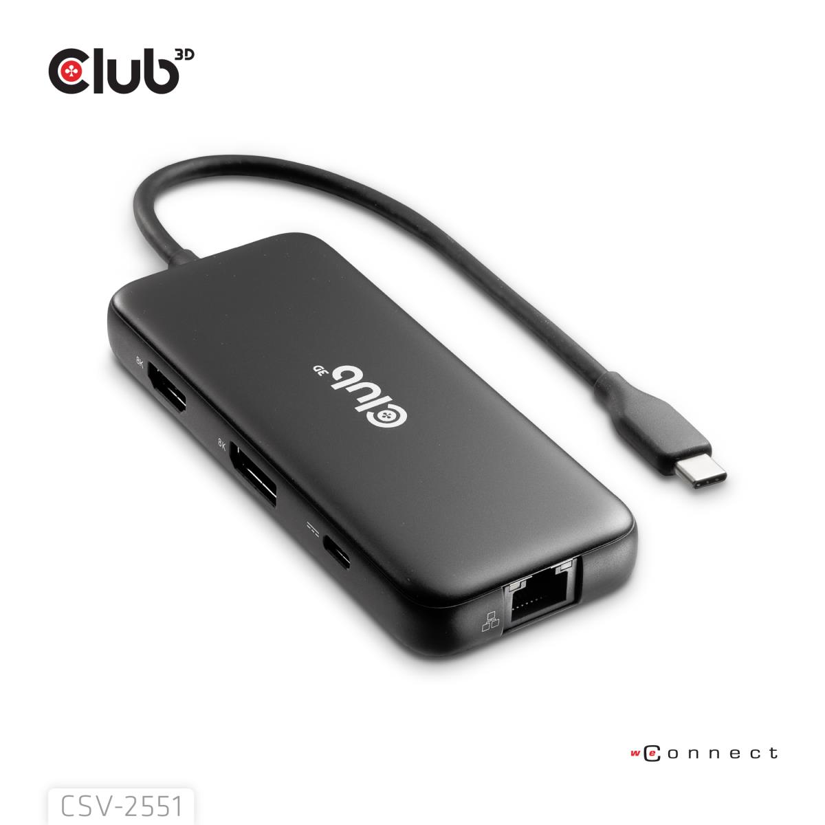 EU Product - Dockingstation - 8 in 1 Hub Usb C auf Hdmi 2.0+ DisplayPort 1.4 8K30Hz PD thumbnail