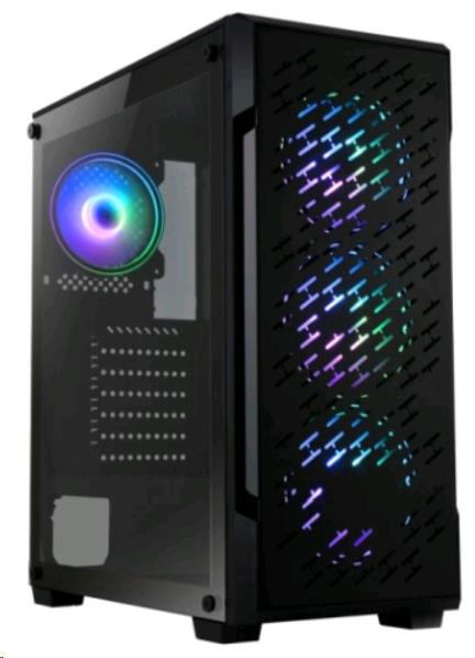 Crossfire Gaming Case W/ Glass Window, ATX, 4 ArGB Fans (3 Front, 1 Back), LED Button, Psu thumbnail