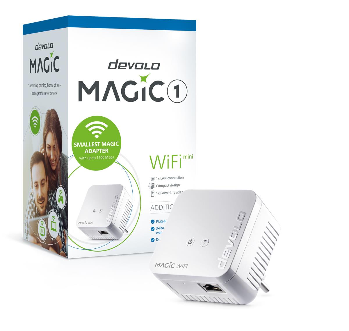 EU Product - Devolo Magic 1 WiFi mini 1200 Mbit/s Ethernet LAN Wi-Fi White 1 pc(s) thumbnail