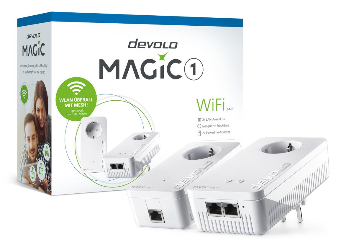 Devolo Magic 1 WiFi Starter Kit 1200 Mbit/s Ethernet LAN Wi-Fi White 2 pc(s) thumbnail