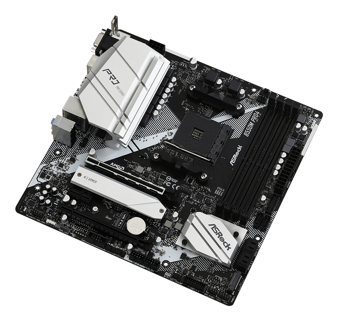 B550M Pro4 AMD AM4 Socket Motherboard, Micro-ATX, 4x DDR4 Slots, 2x M.2 Sockets, GbE LAN, 1x D-Sub / 1x DisplayPort / 1x HDMI Port thumbnail