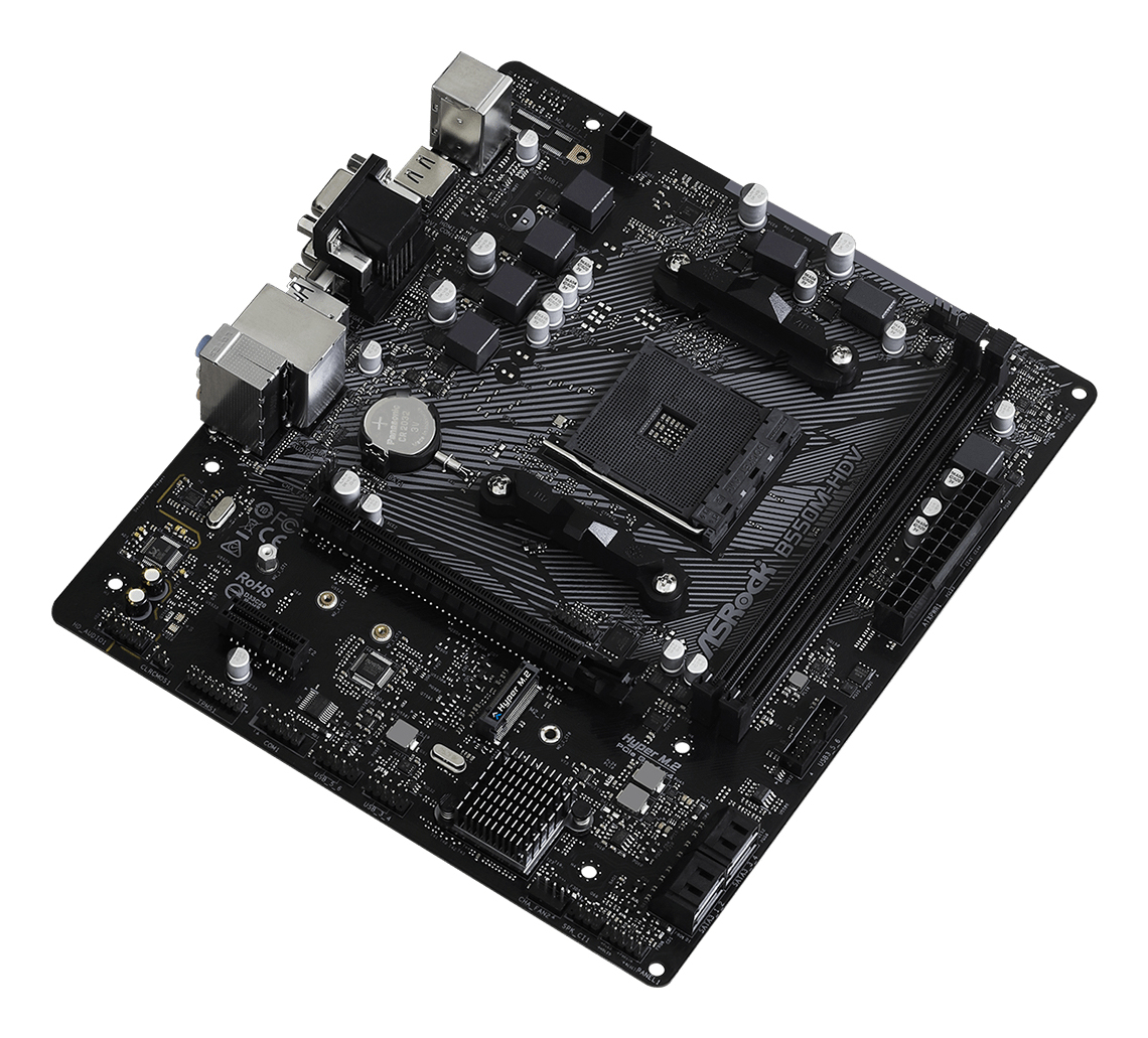B550M-HDV AMD AM4 Socket Motherboard, Micro-ATX, 2x DDR4 Slots, 1x M.2 Socket, GbE LAN, 1x D-Sub / 1x DVI-D / 1x HDMI Port thumbnail