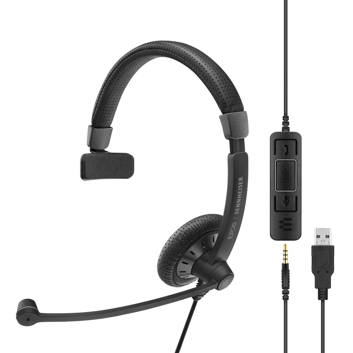 SC 45 Culture Plus Mobile USB CTRL monaural wired headset with both 3.5mm jack and USB connectivity thumbnail