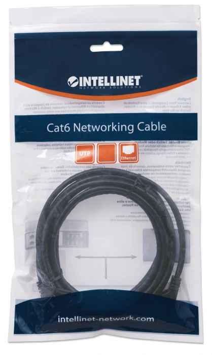 EU Product - Patchkabel RJ45 U/UTP Cat6 5.00m Hebelschutz schw thumbnail