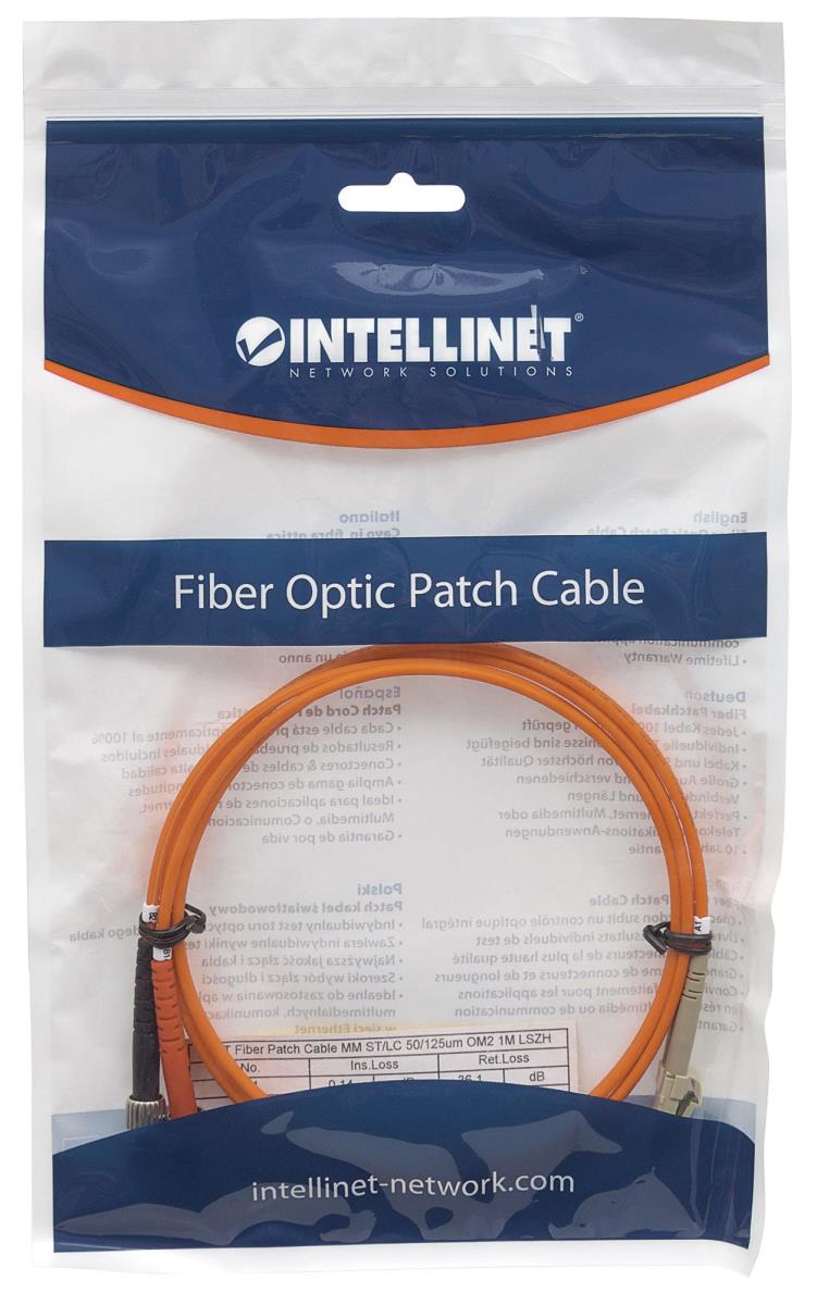 EU Product - LWL Anschlusskabel LC/ST 1m  Multimode OM2 orange thumbnail