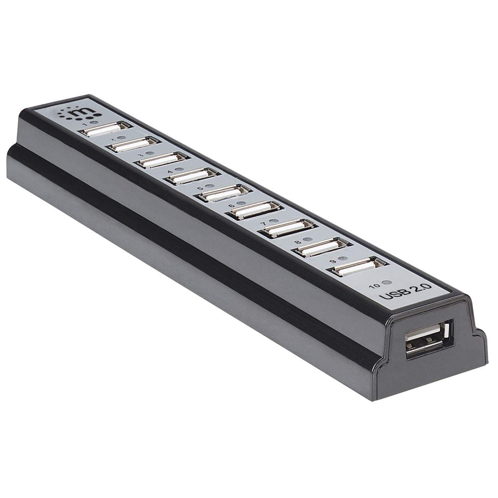 EU Product - USB-HUB 10-Port USB 2.0 Desktop Hub schwarz thumbnail