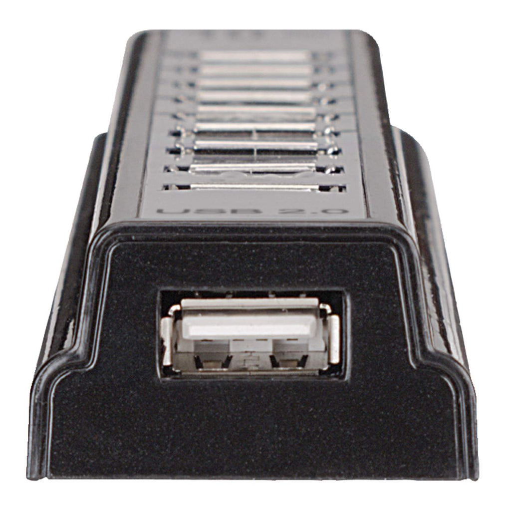 EU Product - USB-HUB 10-Port USB 2.0 Desktop Hub schwarz thumbnail