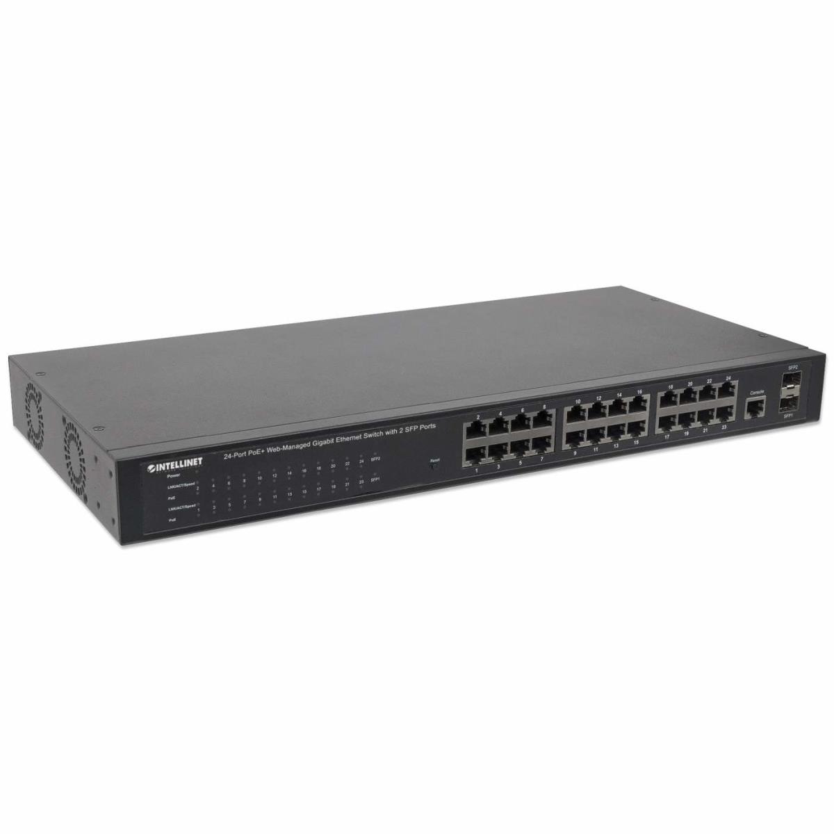 EU Product - Switch 24x GE Web-Managed SNMP 2xMini Gbic PoE+ thumbnail
