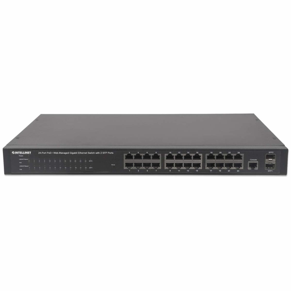 EU Product - Switch 24x GE Web-Managed SNMP 2xMini Gbic PoE+ thumbnail