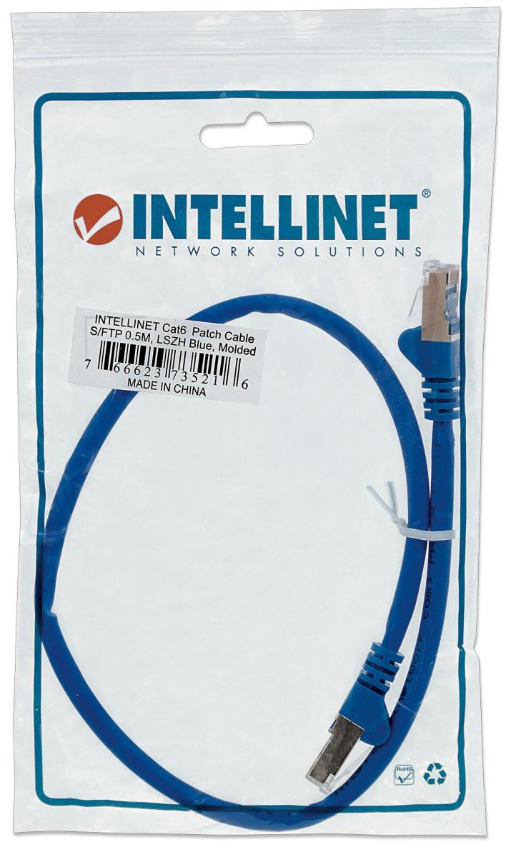 EU Product - Patchkabel RJ45 S/FTP Cat6 Kupfer LSZH 0,5m blau thumbnail