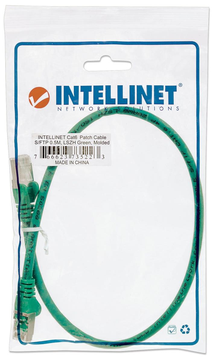 EU Product - Patchkabel RJ45 S/FTP Cat6 Kupfer LSZH 0,5m gr�n thumbnail