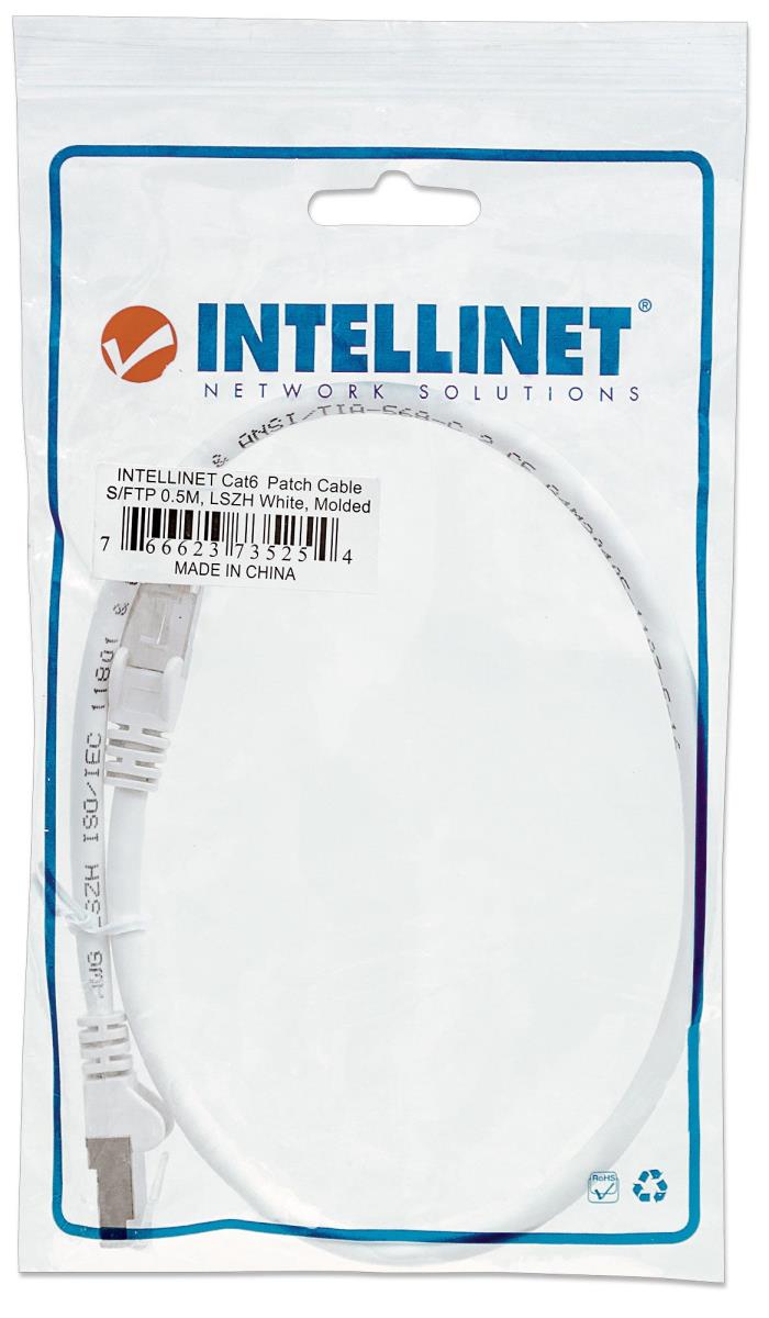 EU Product - Patchkabel RJ45 S/FTP Cat6 0,5m LSZH Hebels. wei� thumbnail