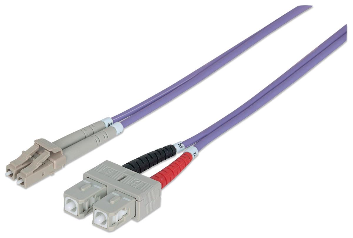 EU Product - LWL Anschlusskabel LC/SC 1m  Multimode OM4 lila thumbnail