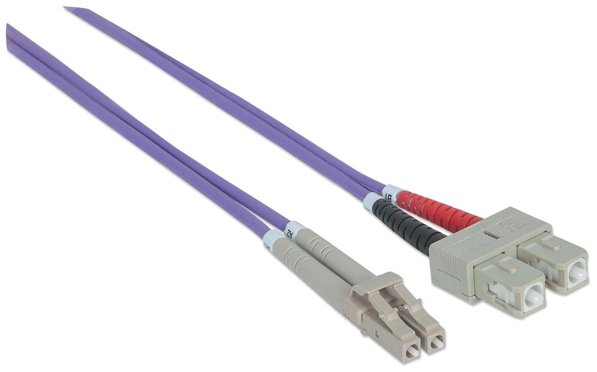 EU Product - LWL Anschlusskabel LC/SC 1m  Multimode OM4 lila thumbnail