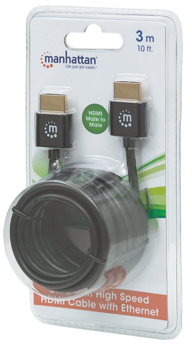 EU Product - HDMI-Kabel ultrad�nn mit Ethernet 3 m. schwarz thumbnail