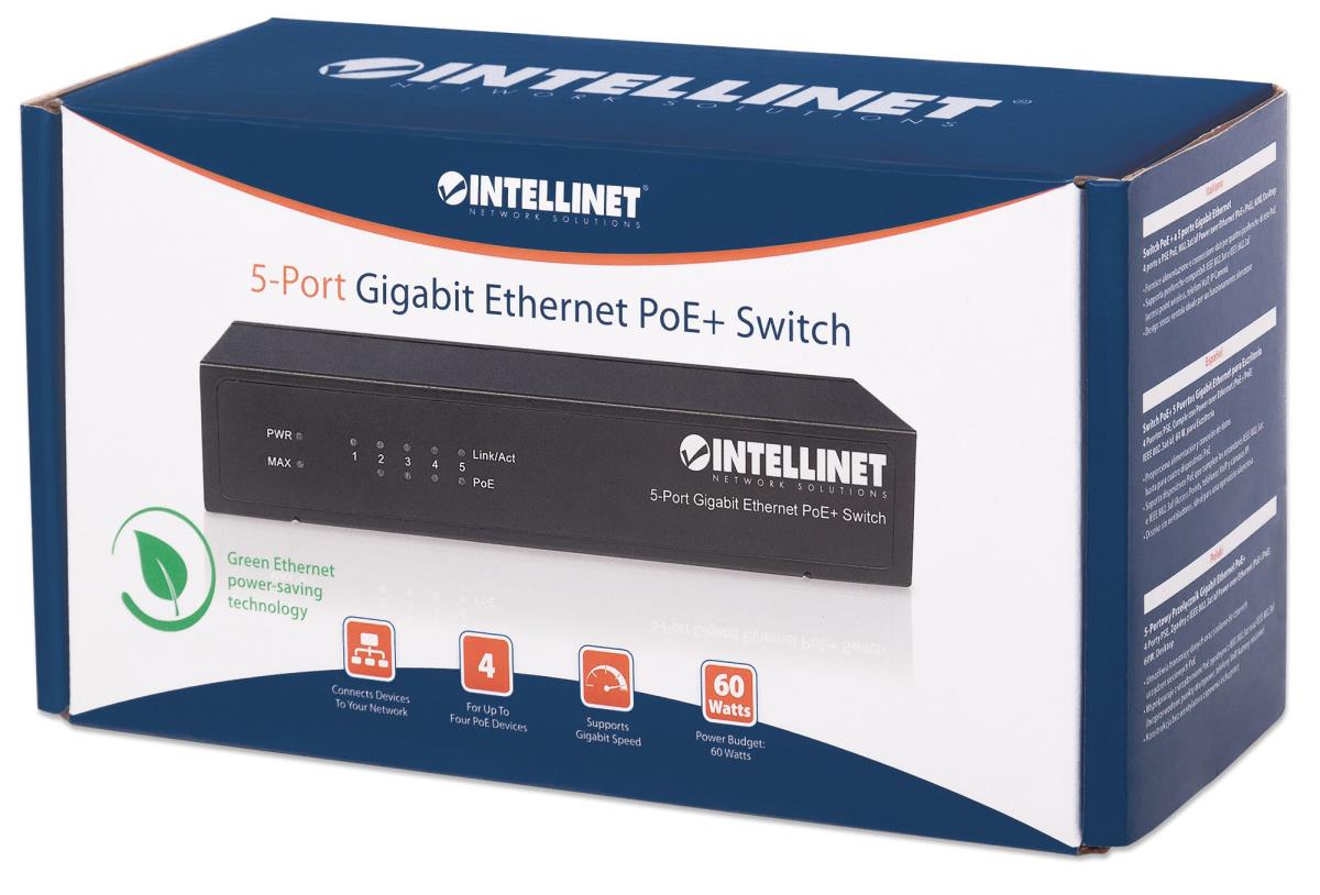 EU Product - PoE+ Switch 5-Port Gigabit Ethernet 60W Desktop thumbnail