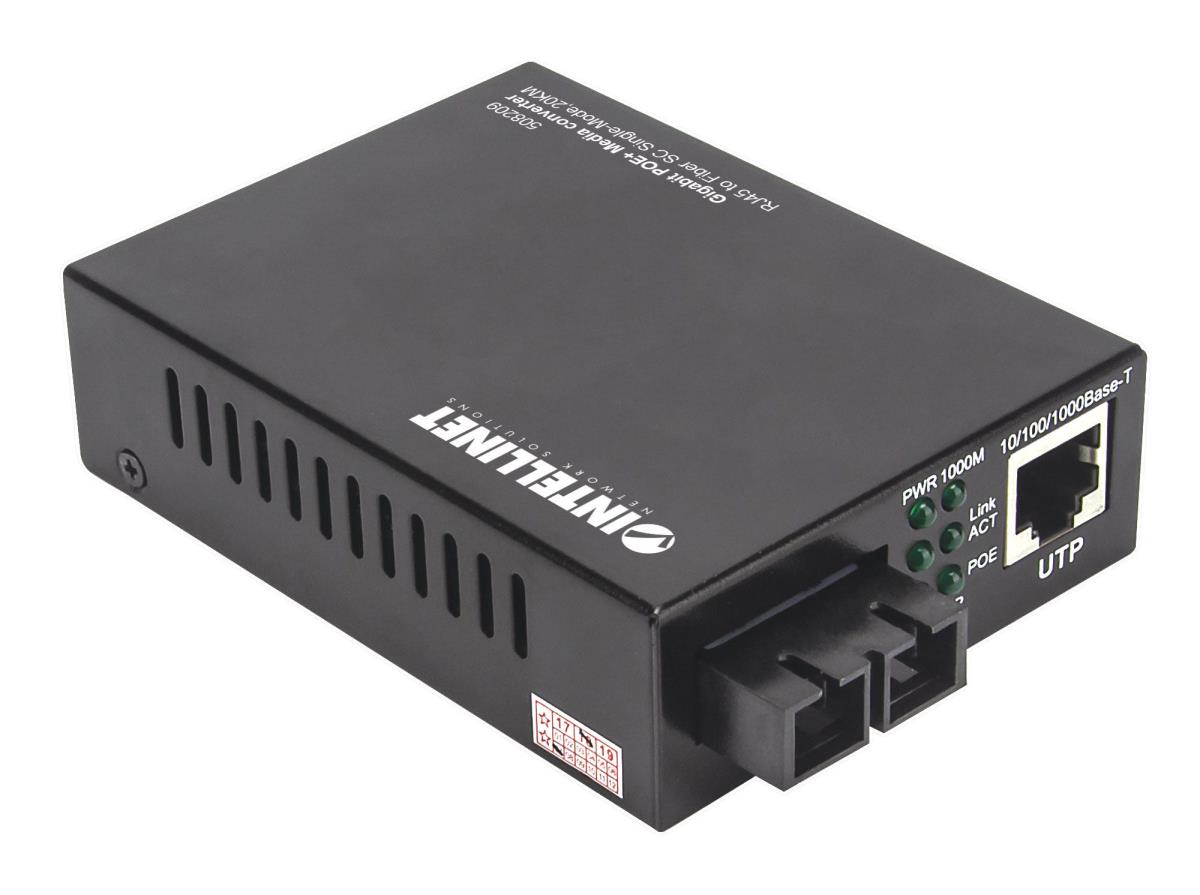 EU Product - Gigabit PoE + Medienkonverter SC Singlemode 20km thumbnail