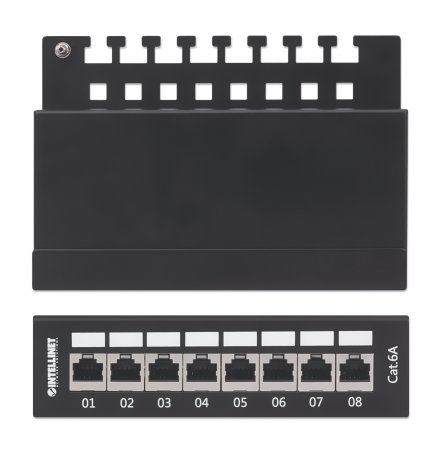 EU Product - 8-Port Cat6a Patchpanel FTP Desktop schwarz thumbnail