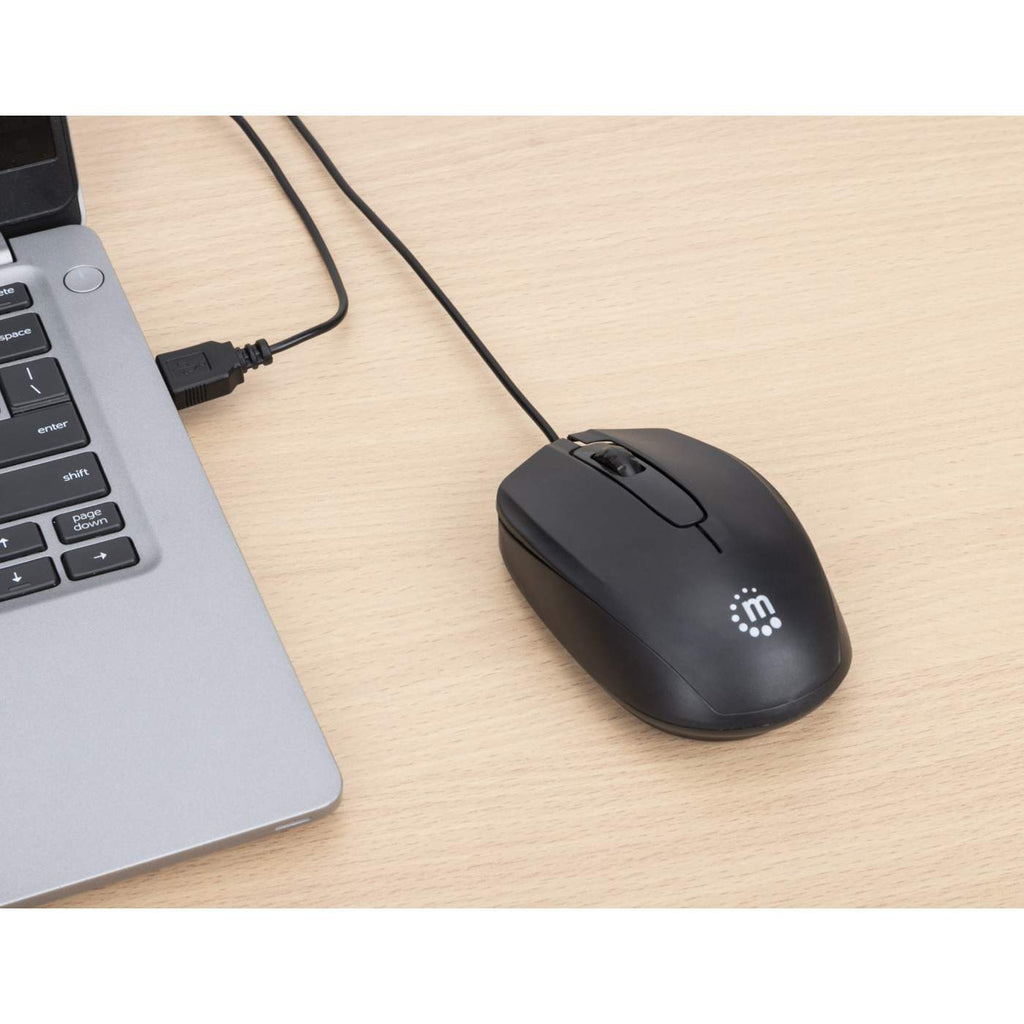 Comfort II USB Wired Mouse, Black, 1000dpi, USB-A, Optical, Ambidextrous, Portable/Compact, Three Button with Scroll Wheel, Three Year Warranty, Retail Box thumbnail