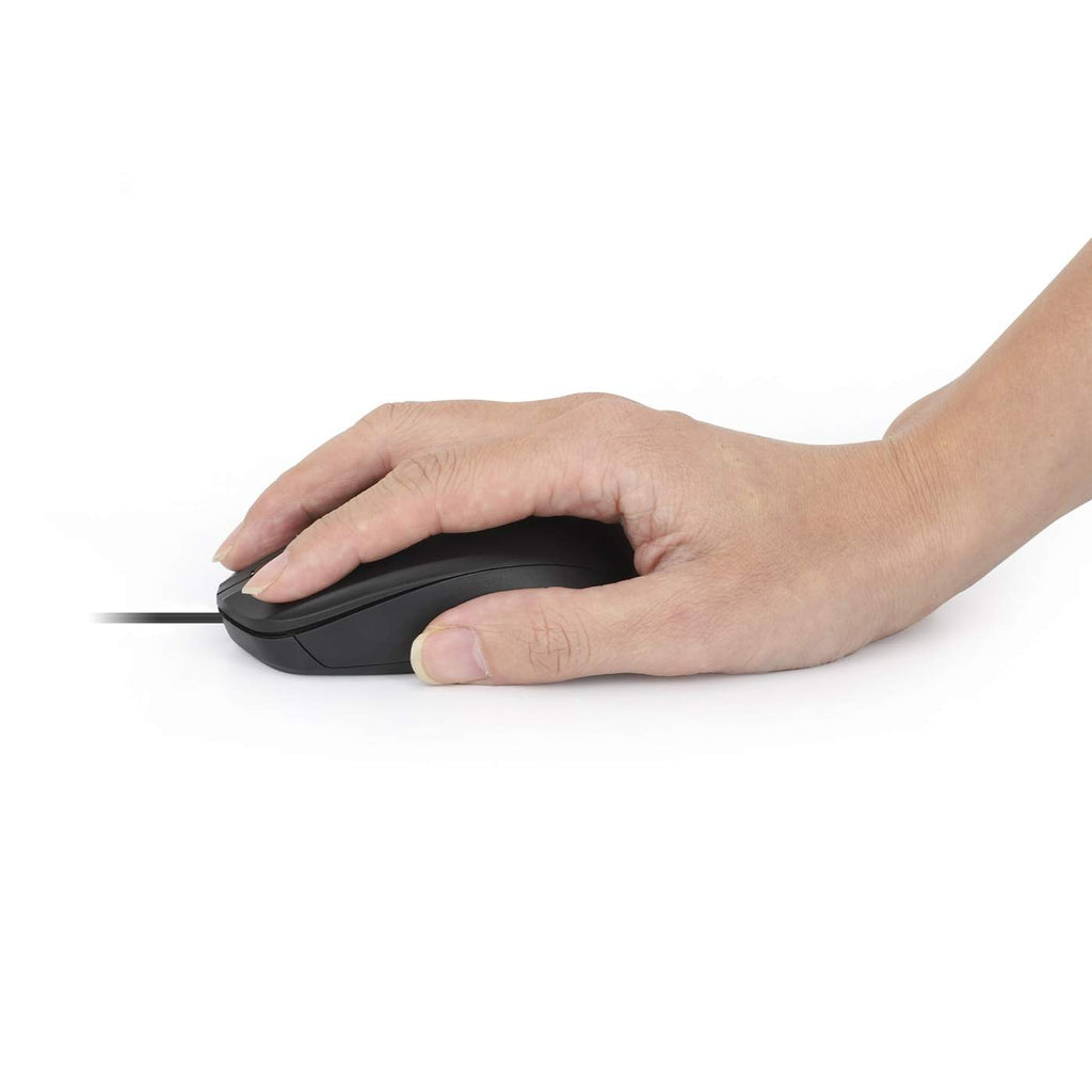 Comfort II USB Wired Mouse, Black, 1000dpi, USB-A, Optical, Ambidextrous, Portable/Compact, Three Button with Scroll Wheel, Three Year Warranty, Retail Box thumbnail