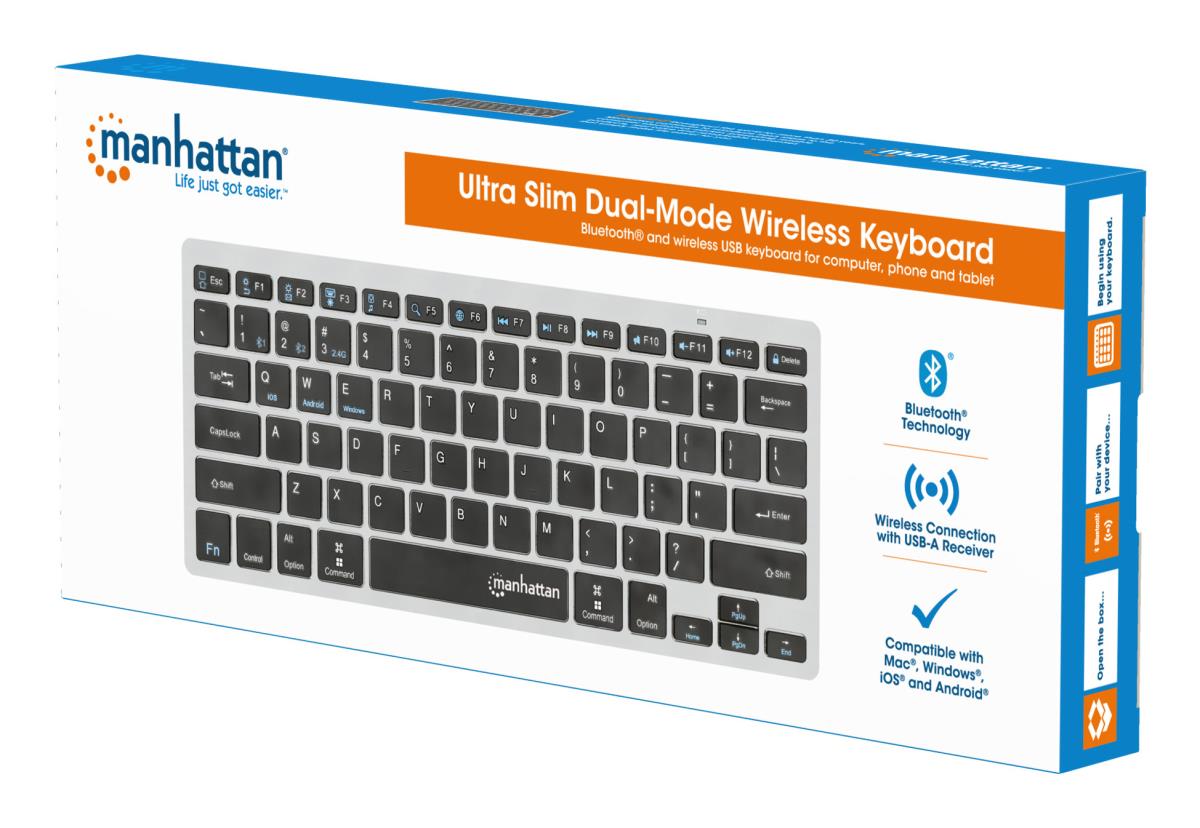 EU Product - Slim Funktastatur anthrazit Bluetooth 3.0/2.4GHz thumbnail