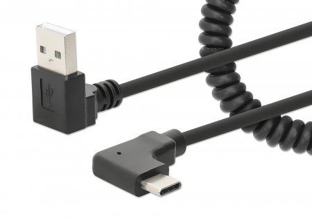 USB-C TO USB-A CABLE CURLY 1M- thumbnail
