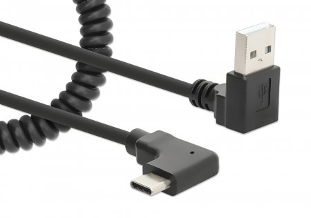 USB-C TO USB-A CABLE CURLY 1M- thumbnail