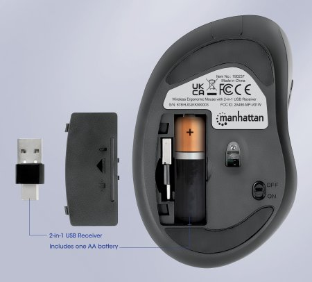 ERGONOMIC USB WIRELESS MOUSE- thumbnail