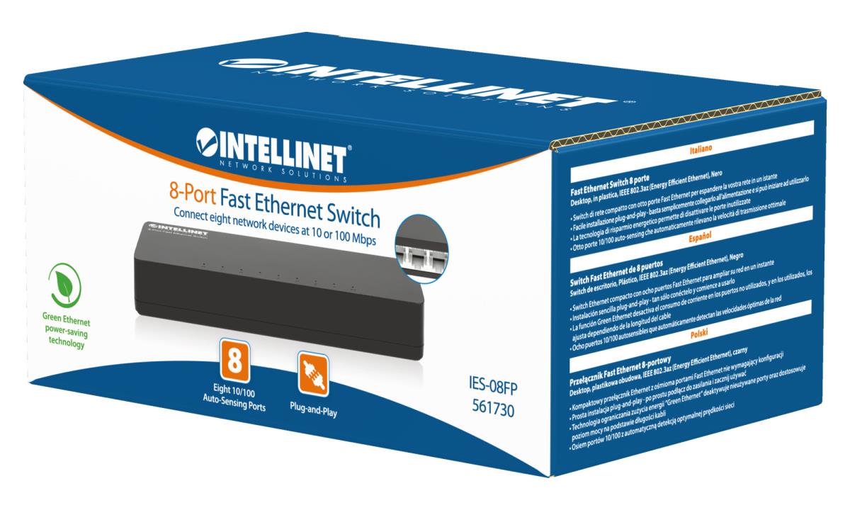 EU Product - Desktop 8-Port Fast Ethernet Switch schwarz thumbnail