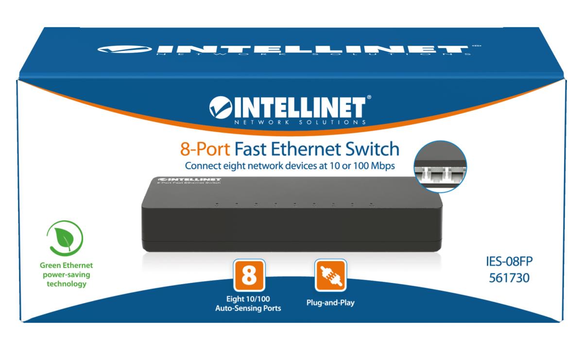 EU Product - Desktop 8-Port Fast Ethernet Switch schwarz thumbnail