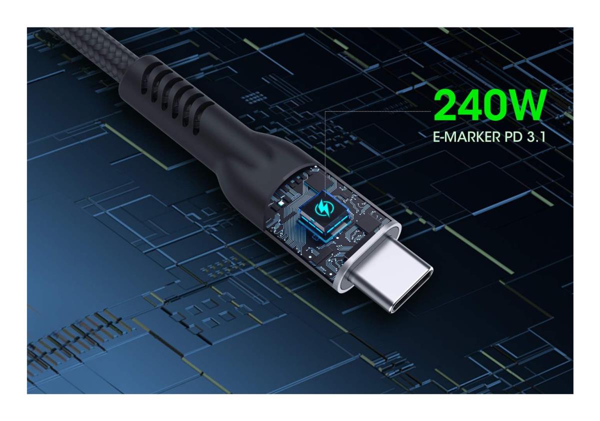 USB-C to USB-C Cable (240W USB4), 2m, M/M, 40 Gbps, 8K Video thumbnail