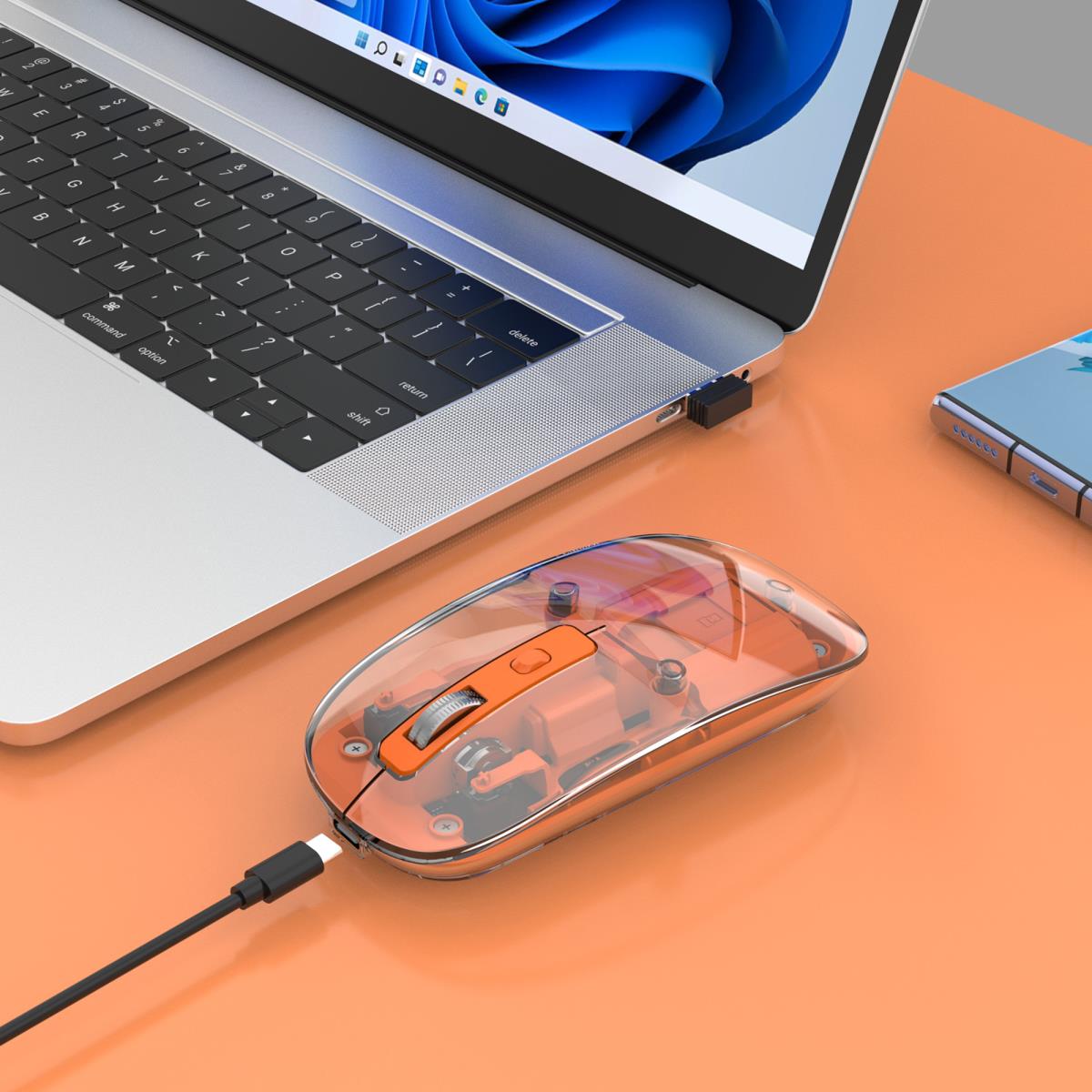 TRANSPARENT/ORANG WIRELES MOUSE thumbnail