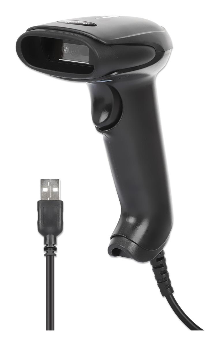 EU Product - 2D LED Barcodescanner 320mm 1,4m USB-Kabel schwarz thumbnail