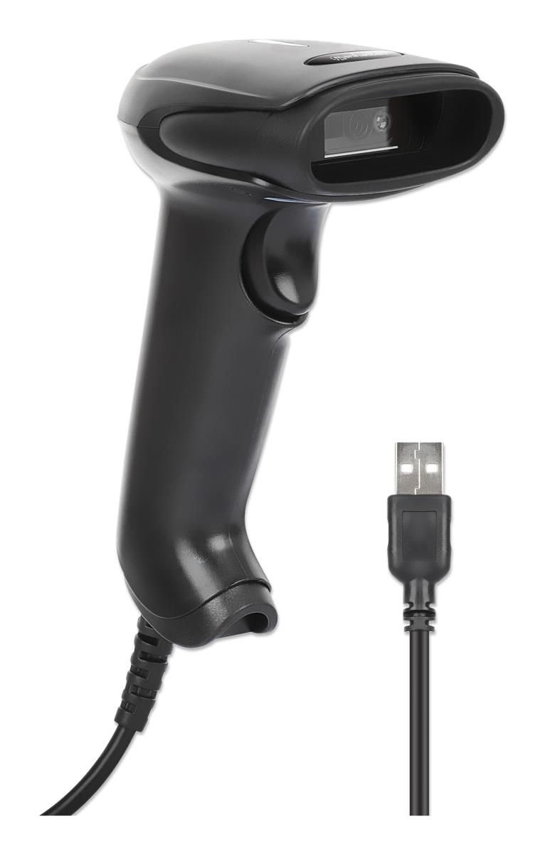 EU Product - 2D LED Barcodescanner 320mm 1,4m USB-Kabel schwarz thumbnail