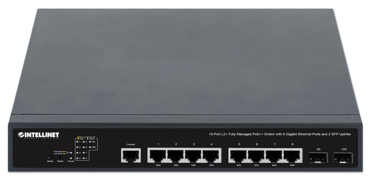 EU Product - 10-Port L2+ Managed PoE++ Switch 8x Gbit 2x SFP thumbnail